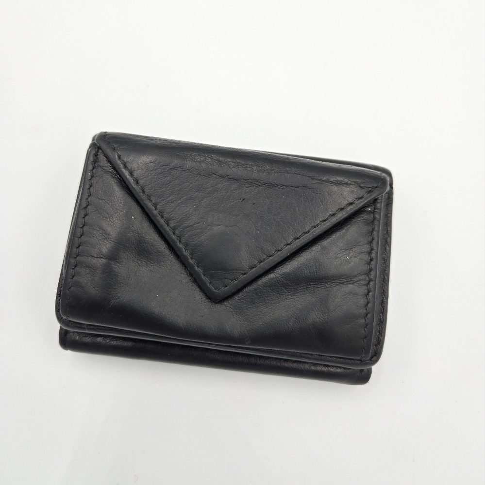 Balenciaga Black Leather Men's Tri-fold Wallet